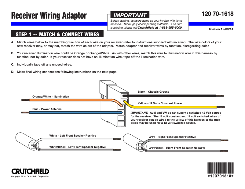 Page n°1 - Manuel utilisateur Metra 70-1618