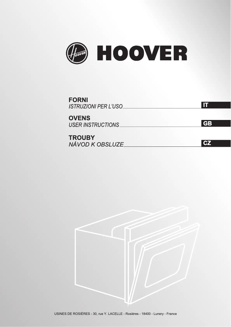 Page n°1 - Manuel utilisateur Hoover HOV4050 AV