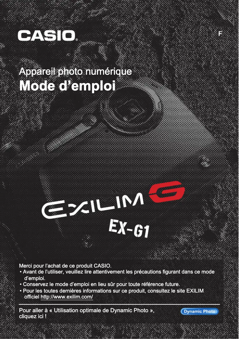 Image de la première page du manuel de l'appareil Exilim EX-G1