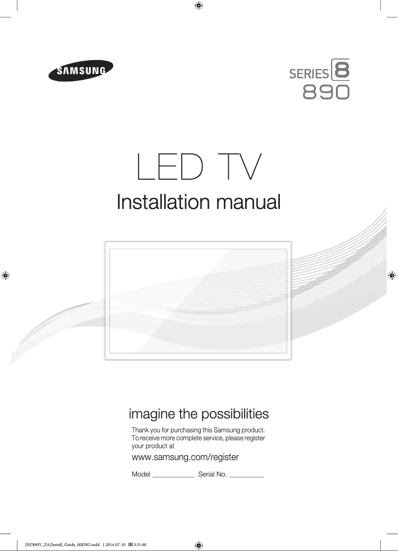 Image de la première page du manuel de l'appareil HG55NC890VF