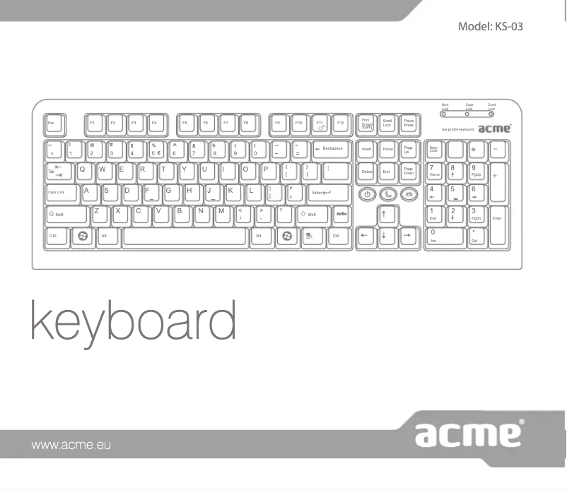 Page 1 de la notice Manuel utilisateur Acme United KS03