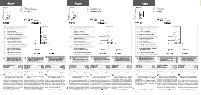Page n°1 - Manuel utilisateur Hager TYF130