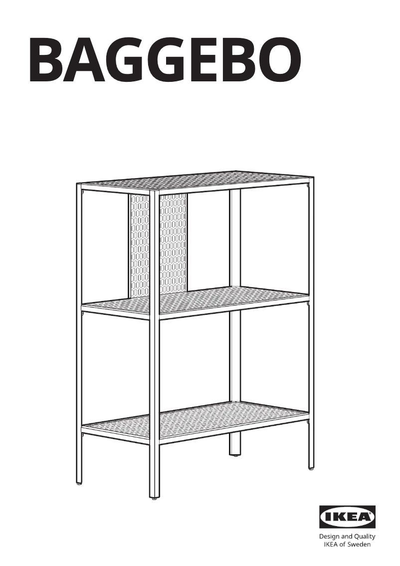 Page 1 de la notice Manuel utilisateur Ikea BAGGEBO 605.341.70