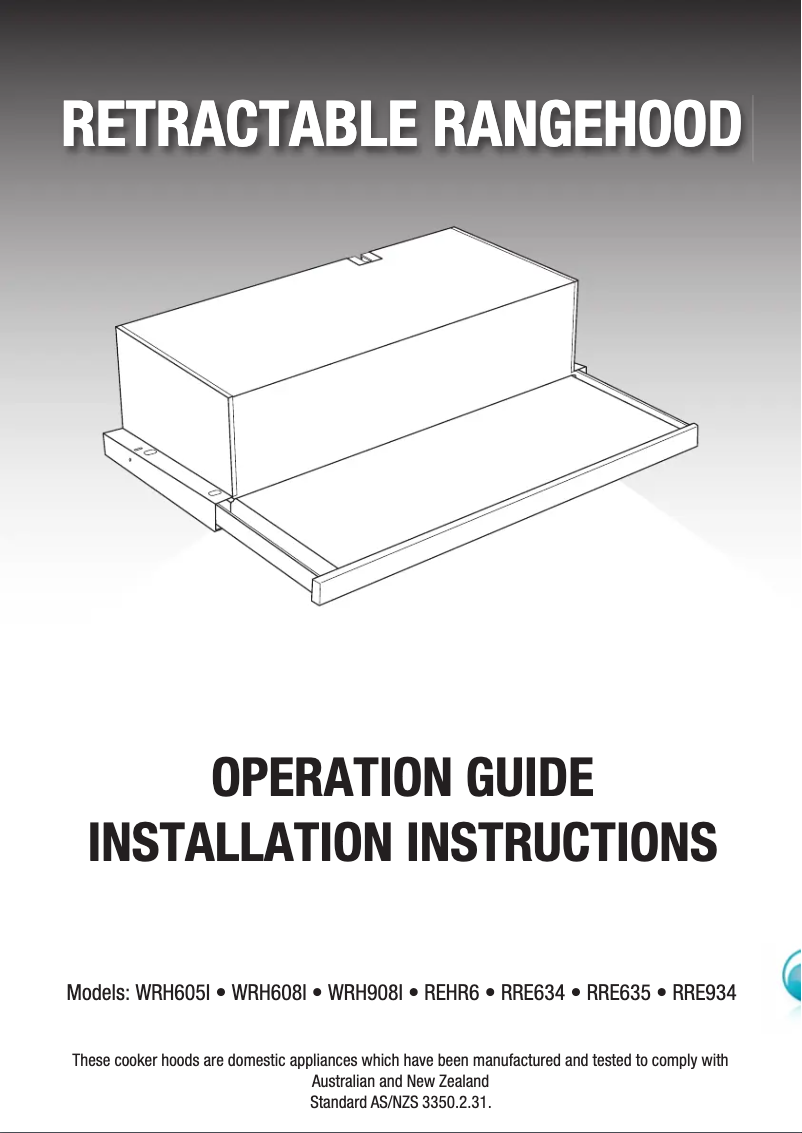 Page n°1 - Guide d'installation Westinghouse WRH608IW