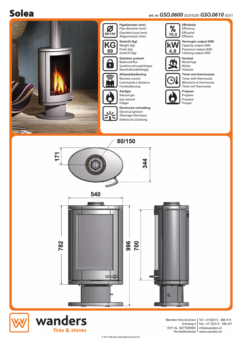 Page 1 de la notice Manuel utilisateur Wanders Solea
