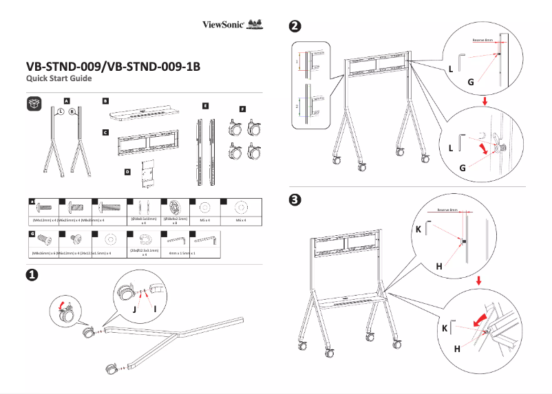 Page n°1 - Guide de démarrage rapide Viewsonic VB-STND-009