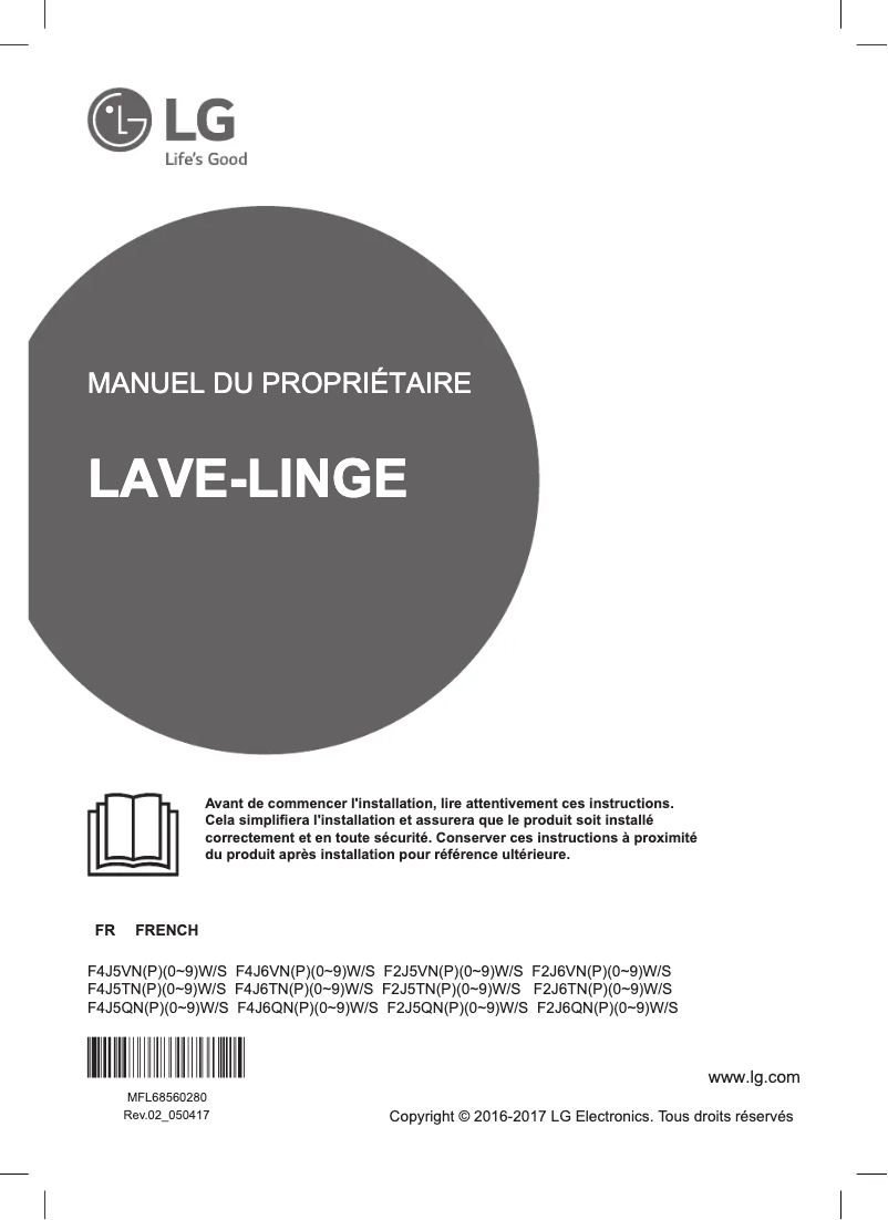 Page n°1 - Manuel utilisateur LG F2J5TNP7S