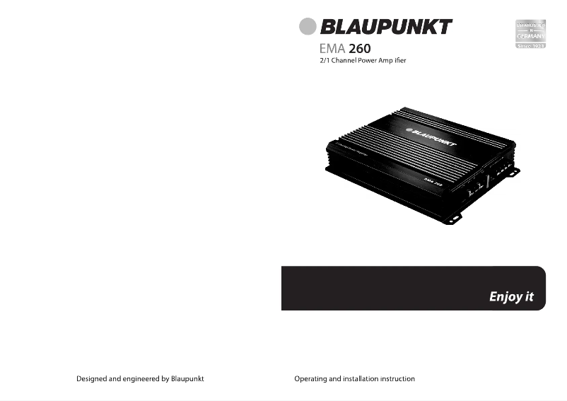 Page 1 de la notice Manuel utilisateur Blaupunkt EMA 260