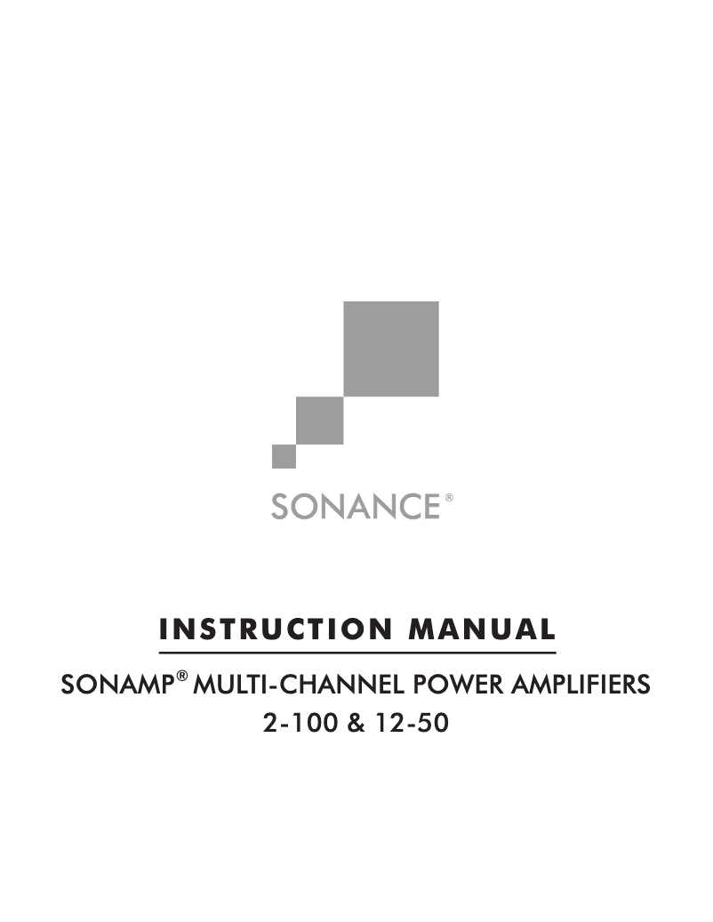Page n°1 - Manuel utilisateur Sonance Sonamp 12-50 Digital