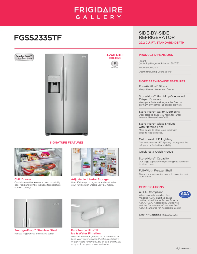 Image de la première page du manuel de l'appareil FGSS2335TF