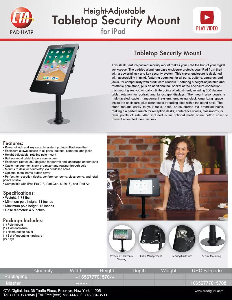 Page 1 of the manual User Manual CTA Digital PAD-HAT9