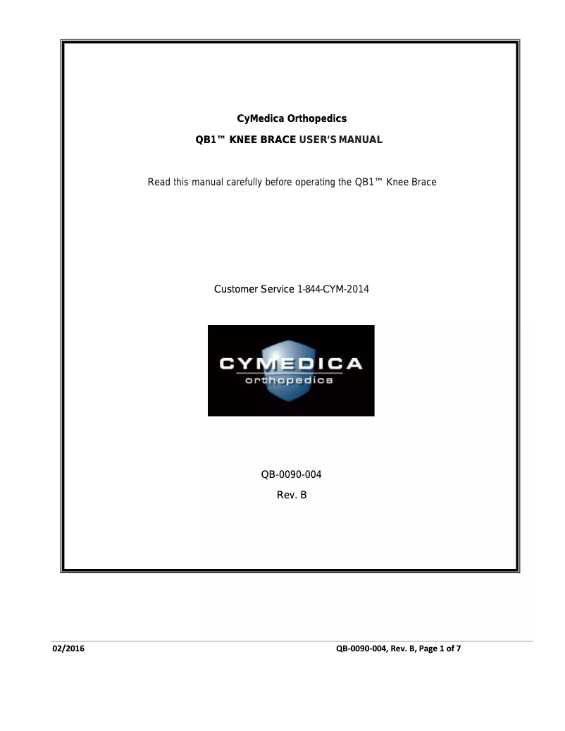 Image de la première page du manuel de l'appareil QB1