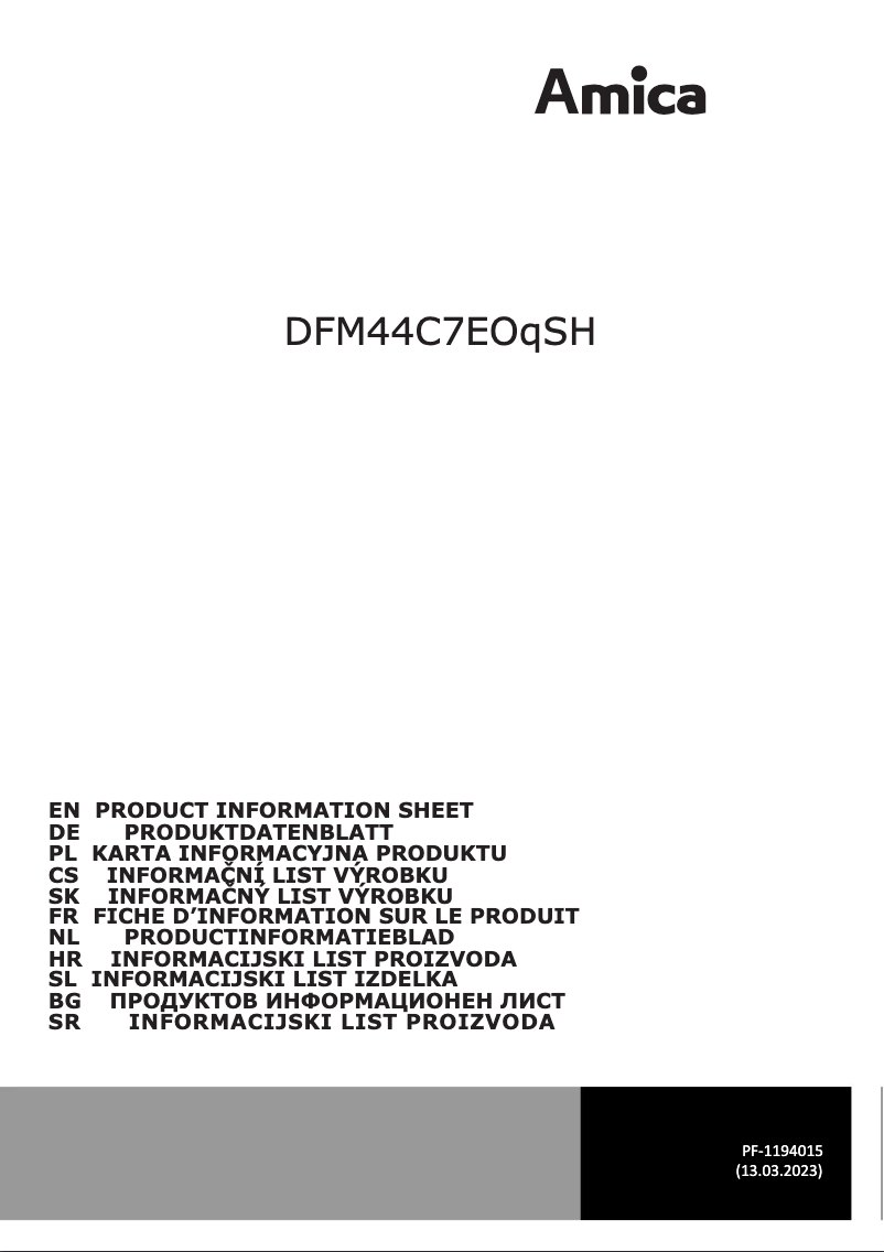 Image de la première page du manuel de l'appareil DFM44C7EOqSH