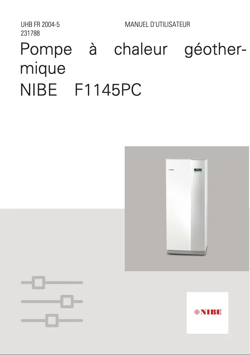 Page 1 de la notice Manuel utilisateur Nibe F1145PC