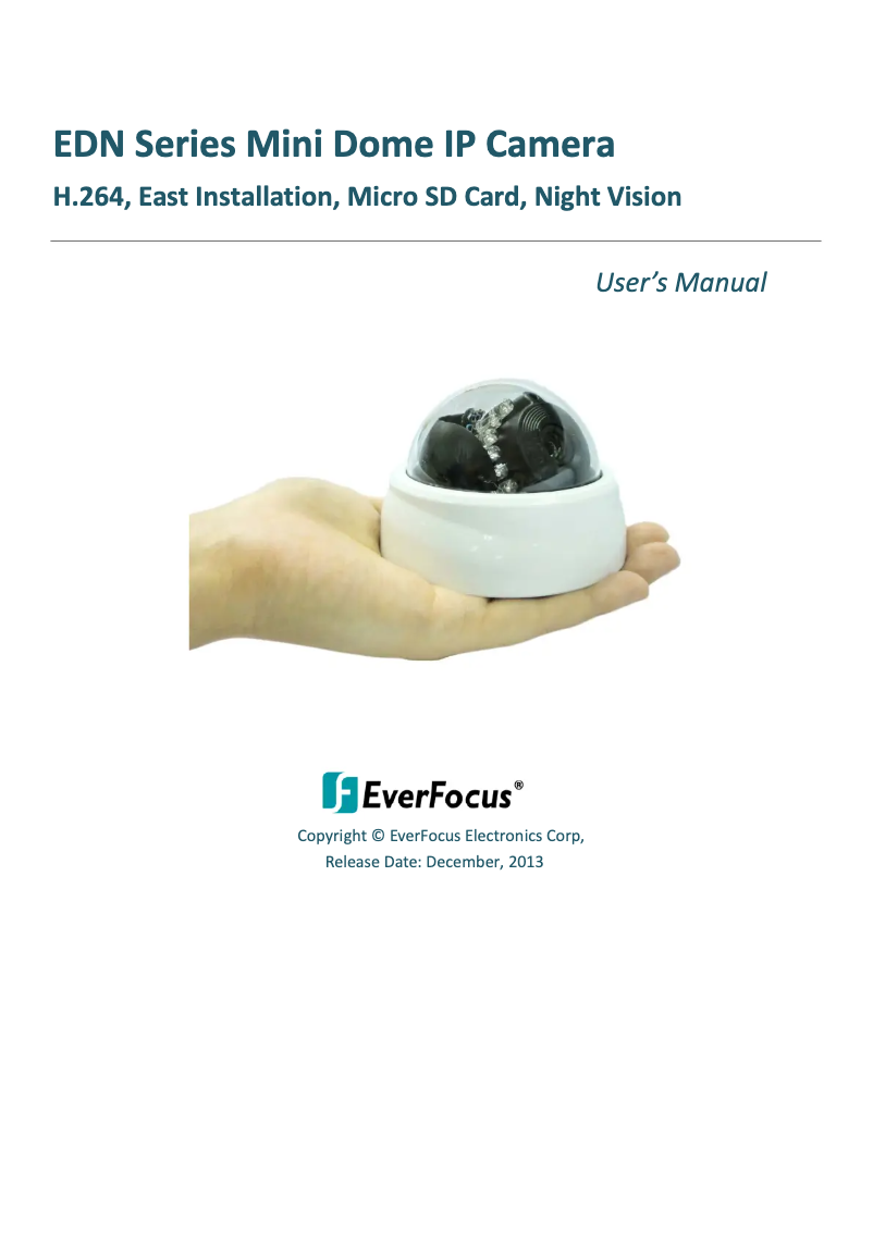 Page 1 de la notice Manuel utilisateur EverFocus EDN2560