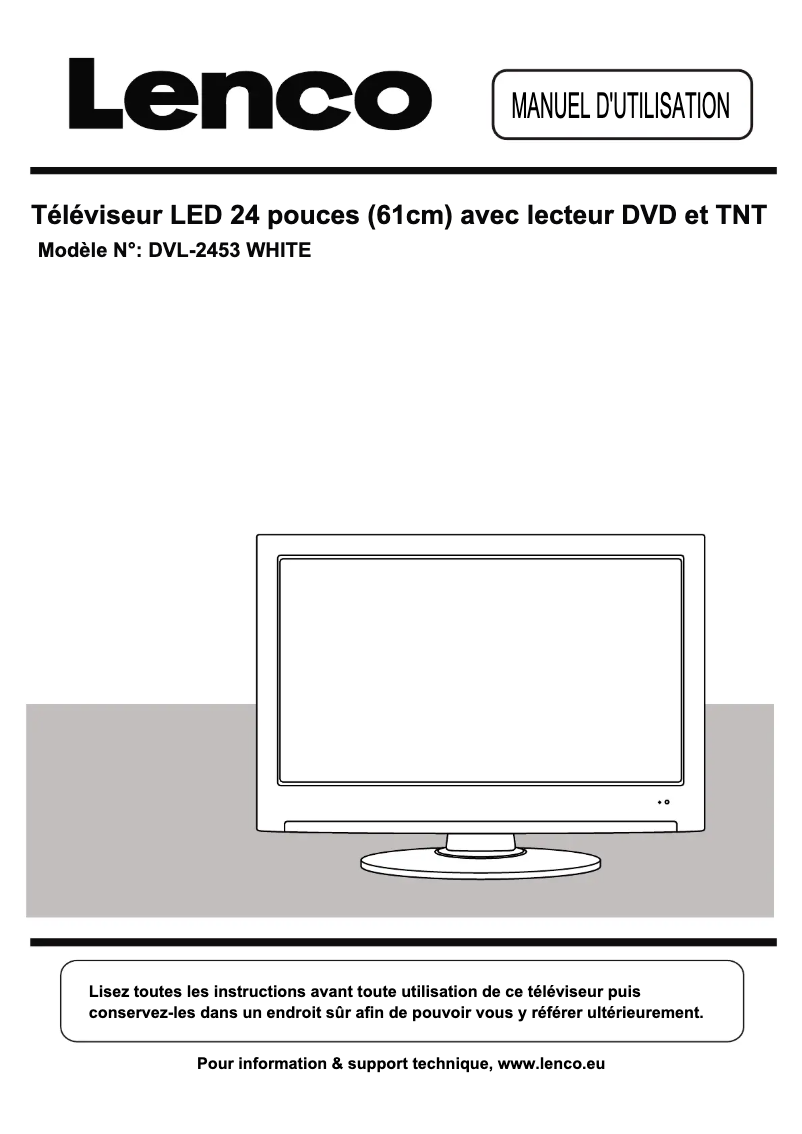 Page 1 of the manual User Manual Lenco DVL-2483W