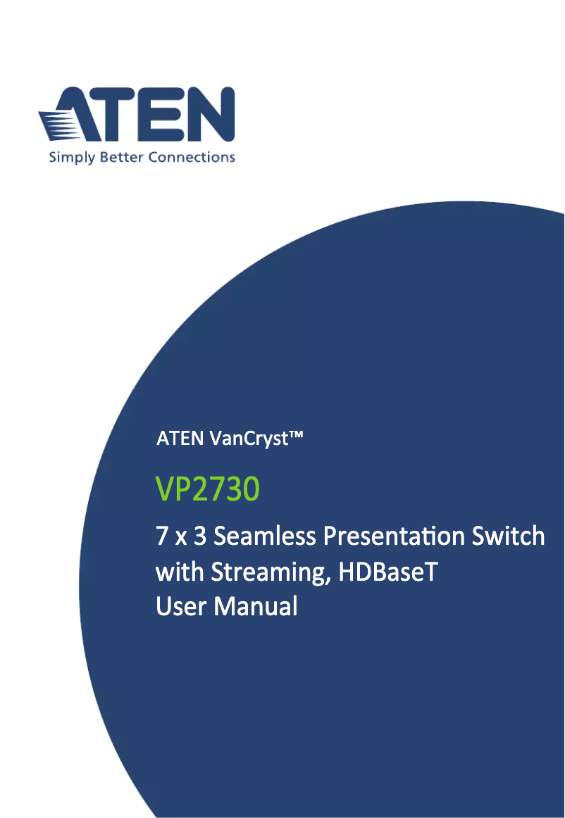 Page n°1 - Manuel utilisateur ATen VP2730