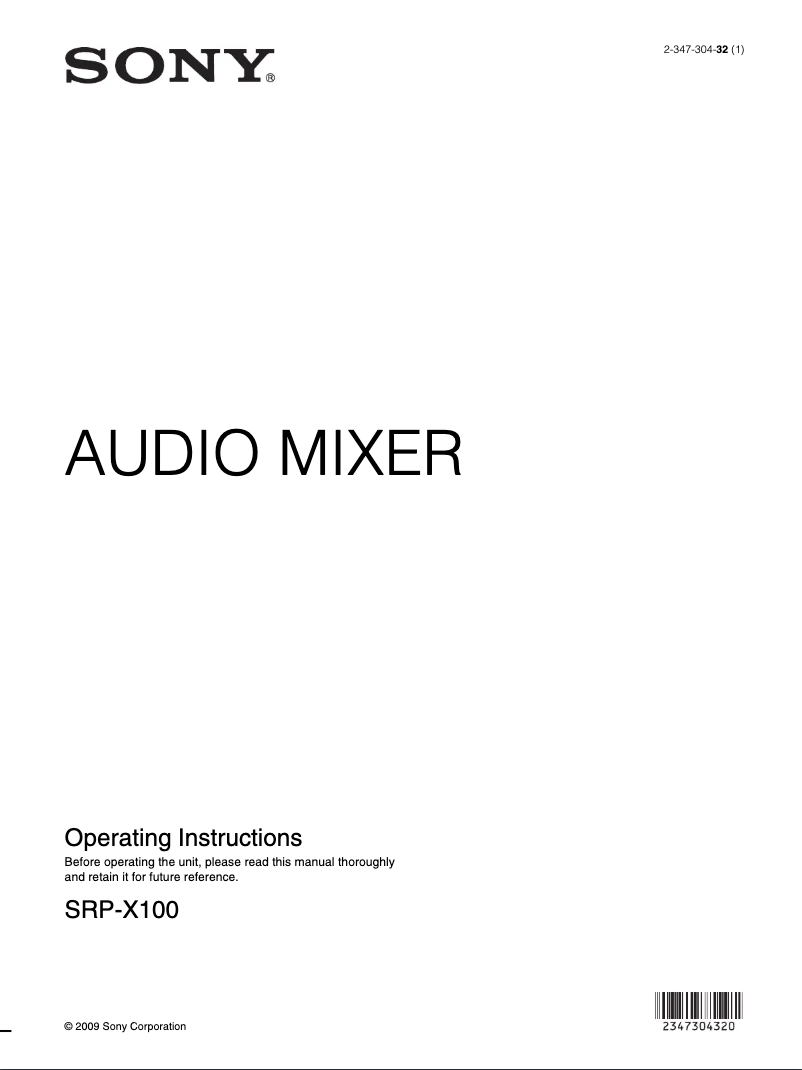 Página 1 del manual Manual de usuario Sony SRP-X100