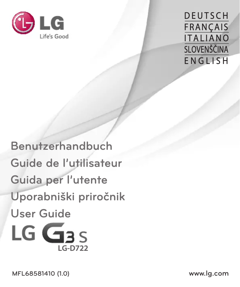 Page 1 de la notice Manuel utilisateur Vodafone LG G3 s D722