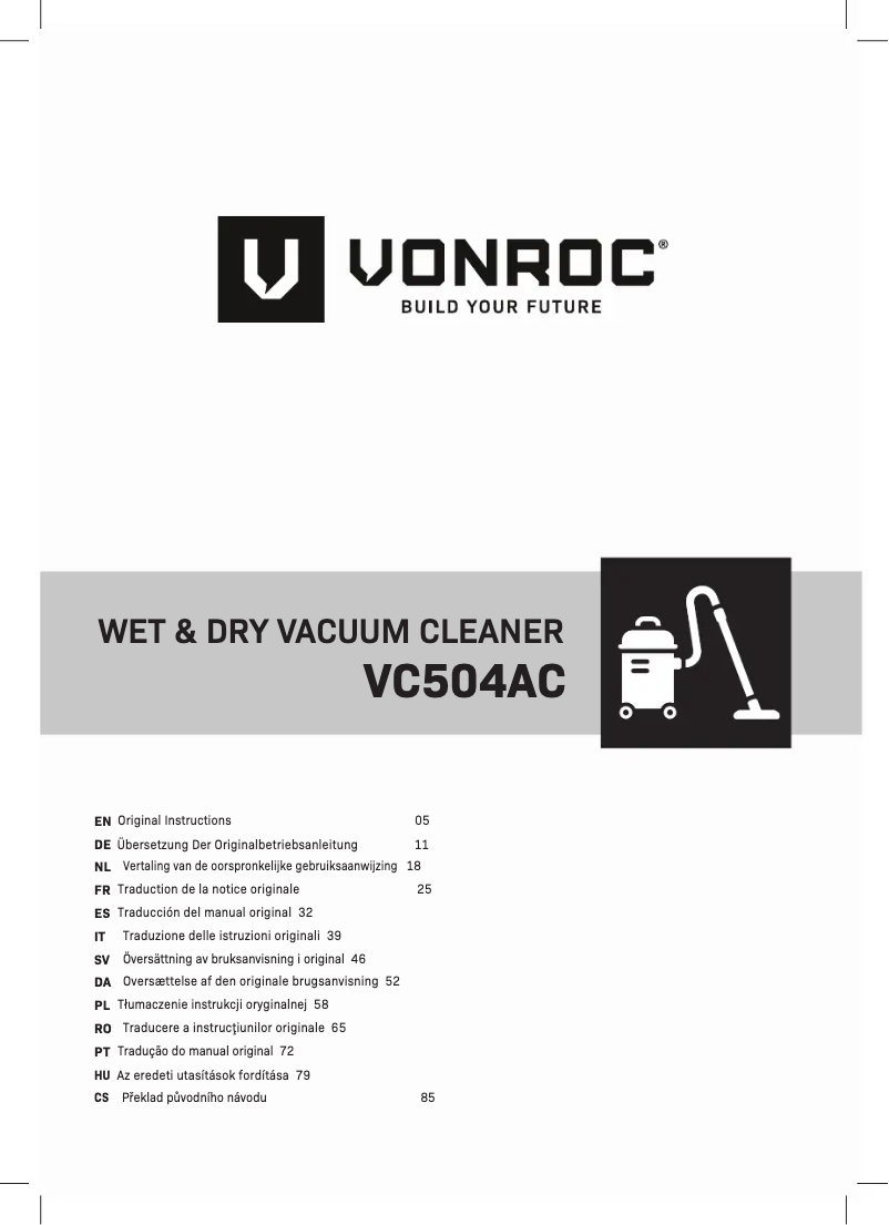 Page n°1 - Manuel utilisateur Vonroc VC504AC