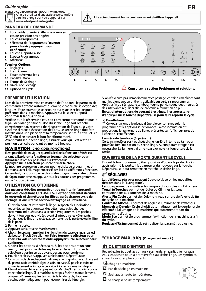 Image de la première page du manuel de l'appareil AWZ 9HPS/PRO