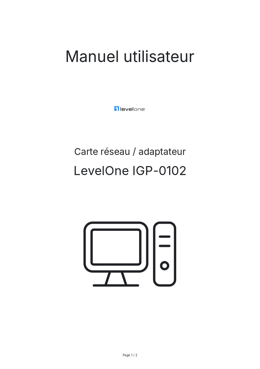 Image de la première page du manuel de l'appareil IGP-0102