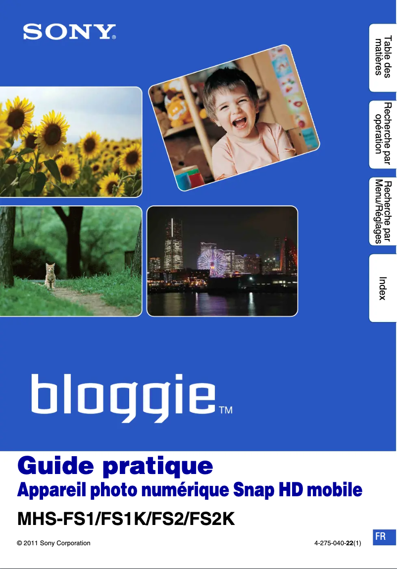 Page 1 de la notice Manuel utilisateur Sony Bloggie MHS-FS2K
