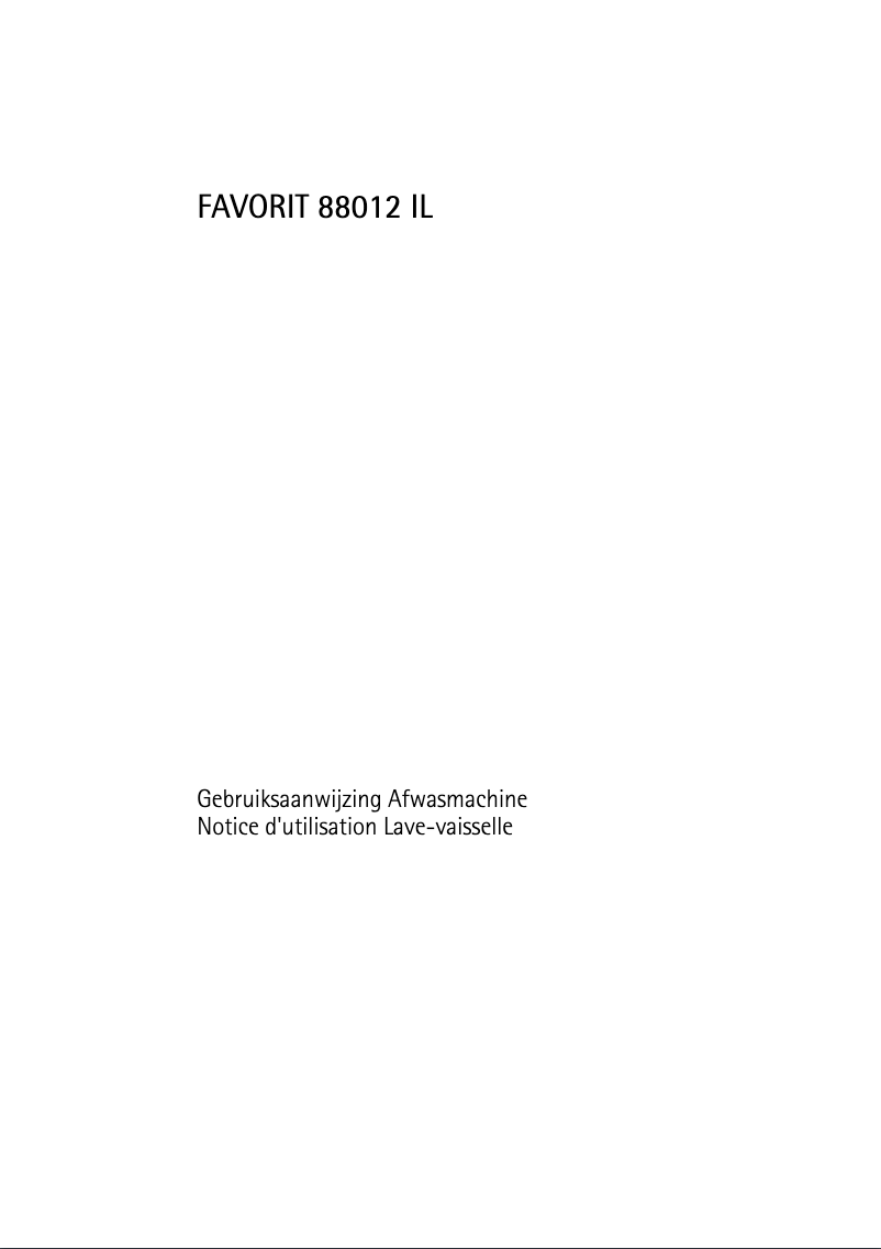 Page n°1 - Manuel utilisateur AEG F88012ILM