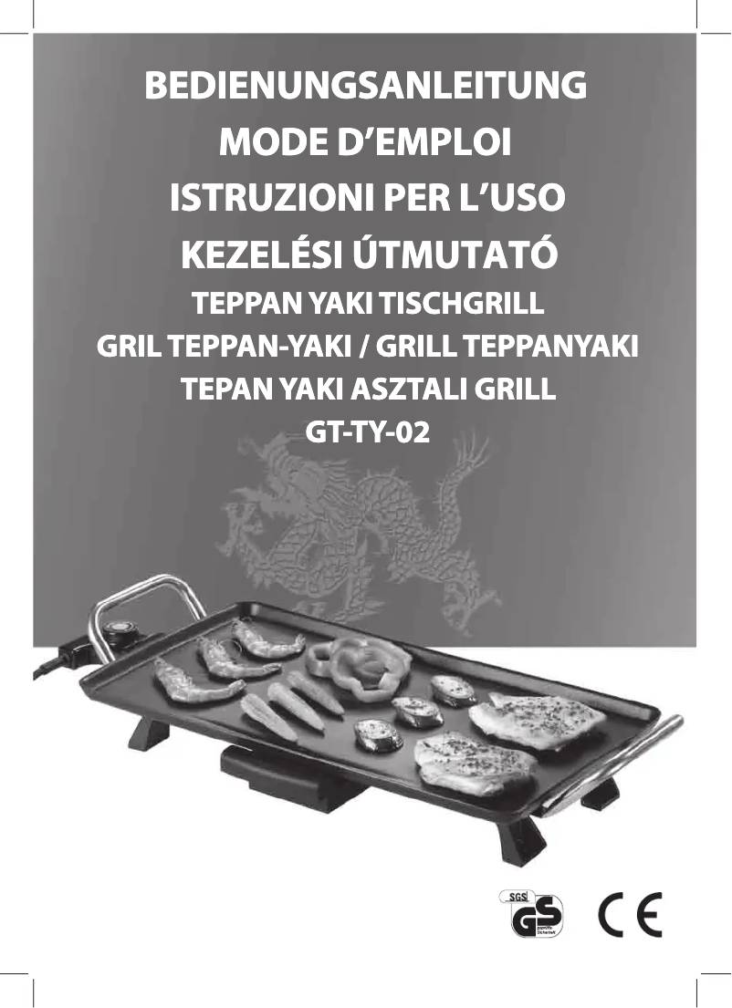 Image de la première page du manuel de l'appareil GT-TY-02