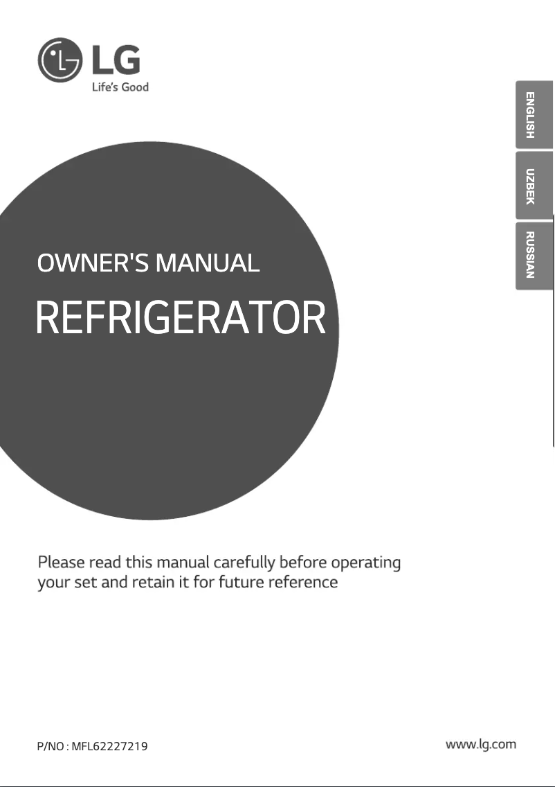 Page 1 de la notice Manuel utilisateur LG GL-C396RQBN