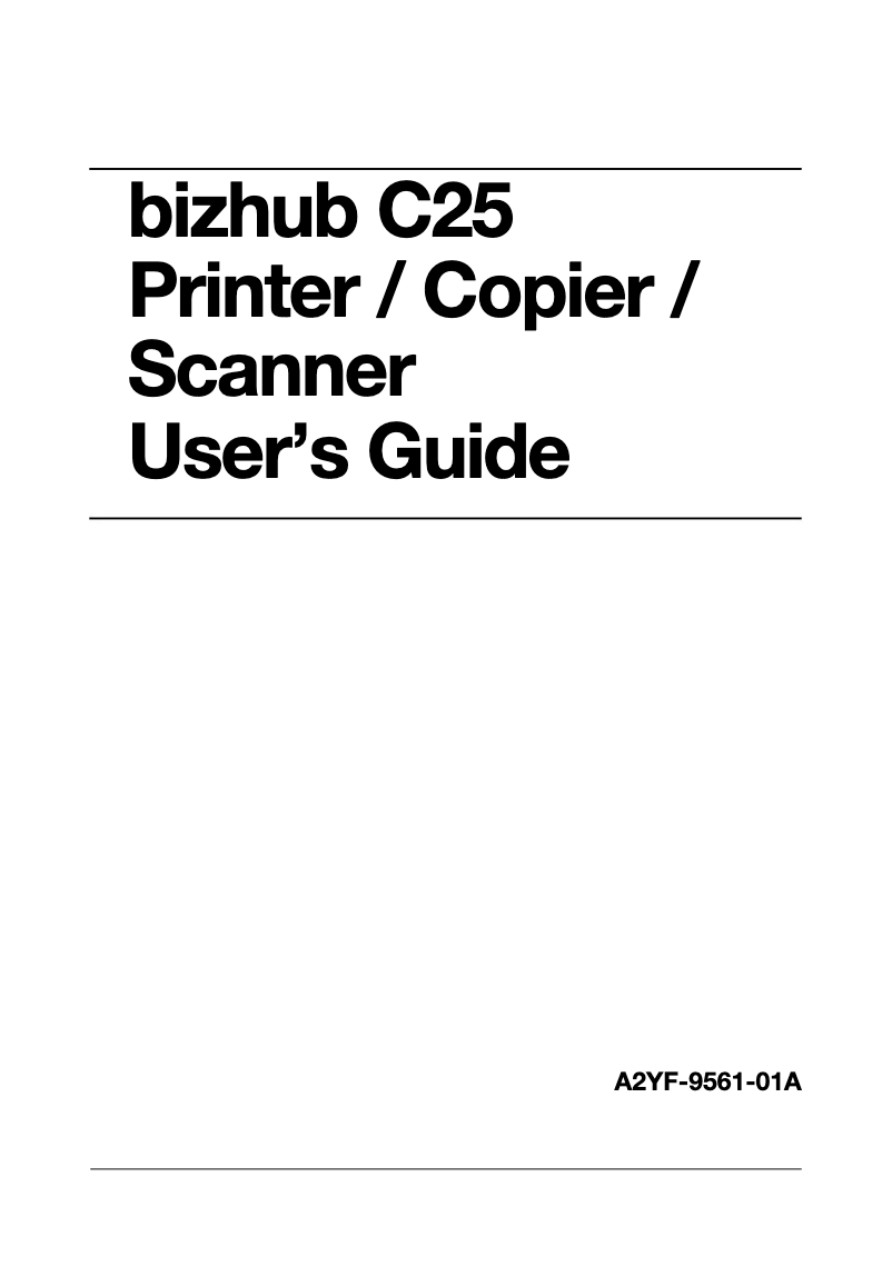 Image de la première page du manuel de l'appareil bizhub C25