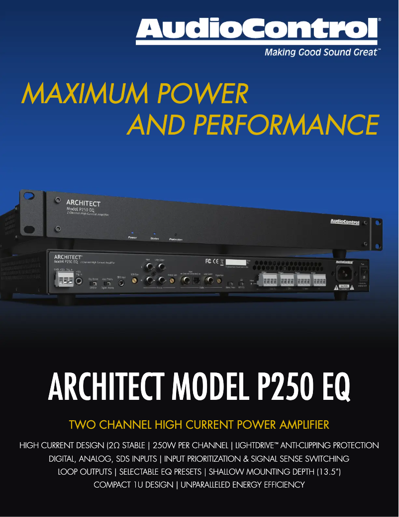 Imagen de la primera página del manual del dispositivo Architect Model P250 EQ