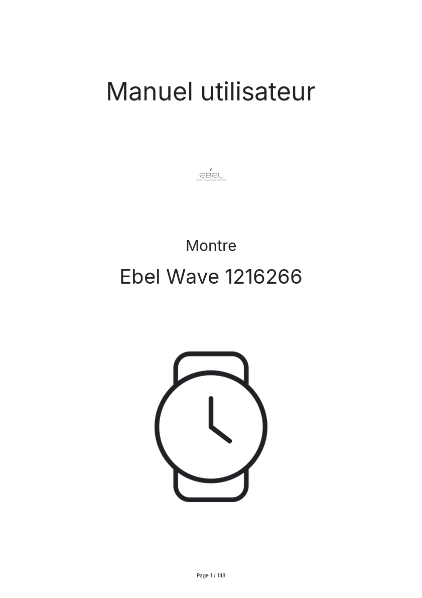 Page n°1 - Manuel utilisateur Ebel Wave 1216266