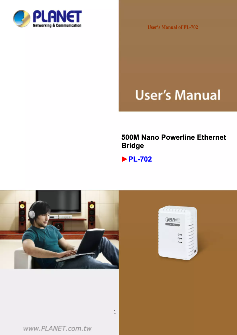 Page n°1 - Manuel utilisateur Planet PL-702-EU