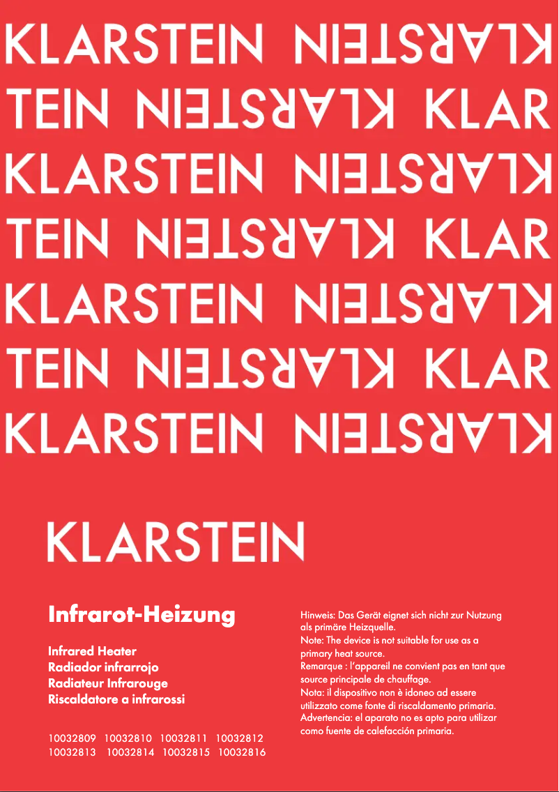 Página 1 del manual Manual de usuario Klarstein 10032816