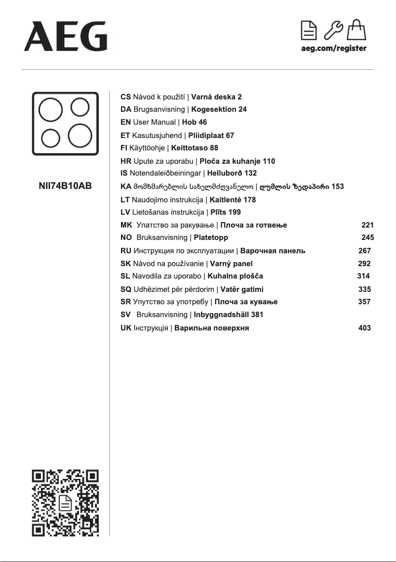 Image de la première page du manuel de l'appareil NII74B10AB
