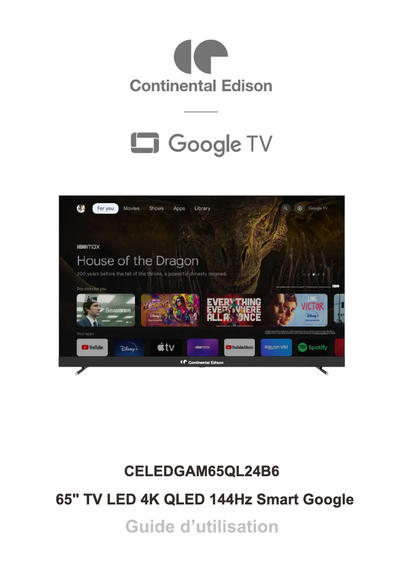Image de la première page du manuel de l'appareil CELEDGAM65QL24B6