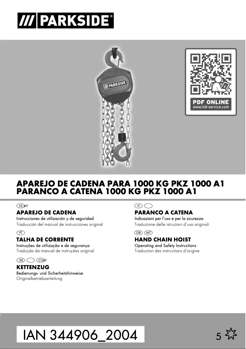 Page n°1 - Manuel utilisateur Parkside PKZ 1000 A1