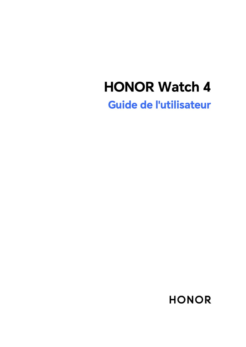 Page 1 de la notice Manuel utilisateur Honor Watch 4