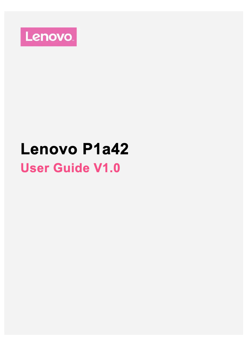Page 1 de la notice Manuel utilisateur Lenovo P1a42 Vibe