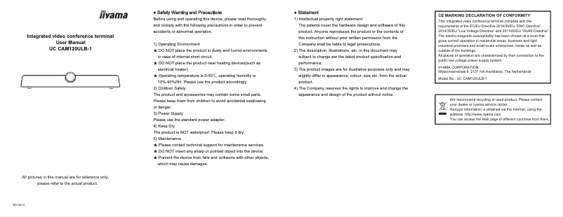 Image de la première page du manuel de l'appareil UC CAM120ULB-1