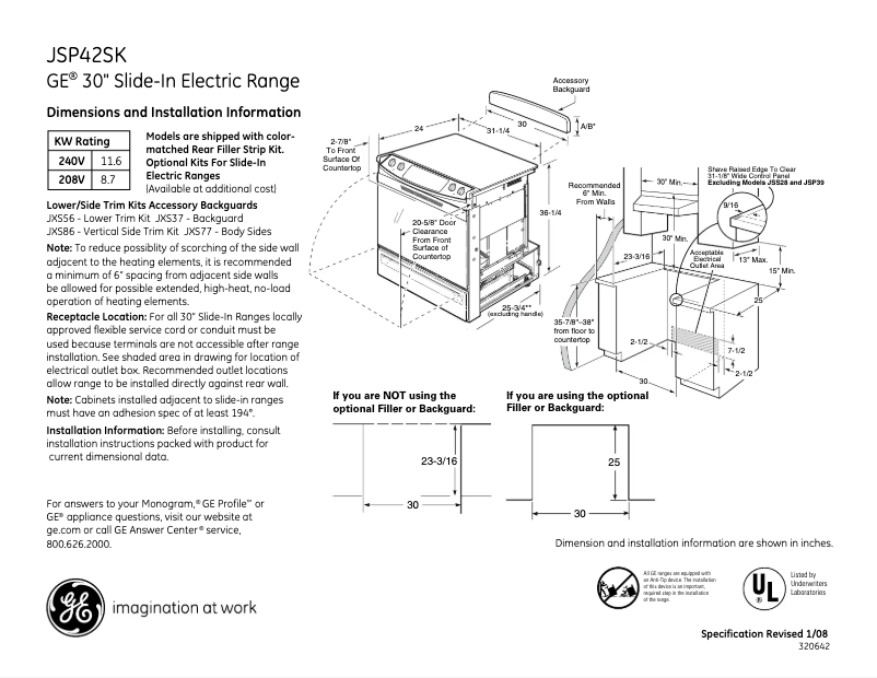 Image de la première page du manuel de l'appareil JSP42SKSS
