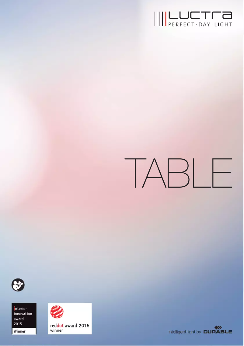 Page n°1 - Manuel utilisateur Luctra TABLE