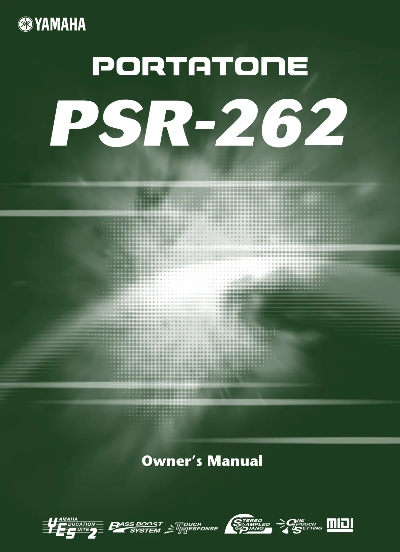 Image de la première page du manuel de l'appareil Portatone PSR-262