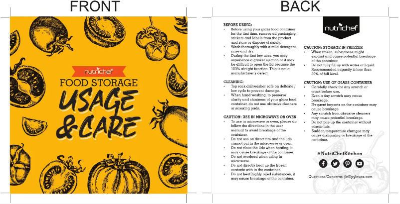 Page n°1 - Manuel utilisateur Nutrichef NCGL4XGY