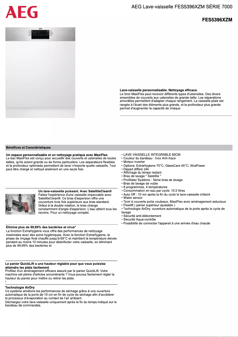 Image de la première page du manuel de l'appareil FES5396XZM