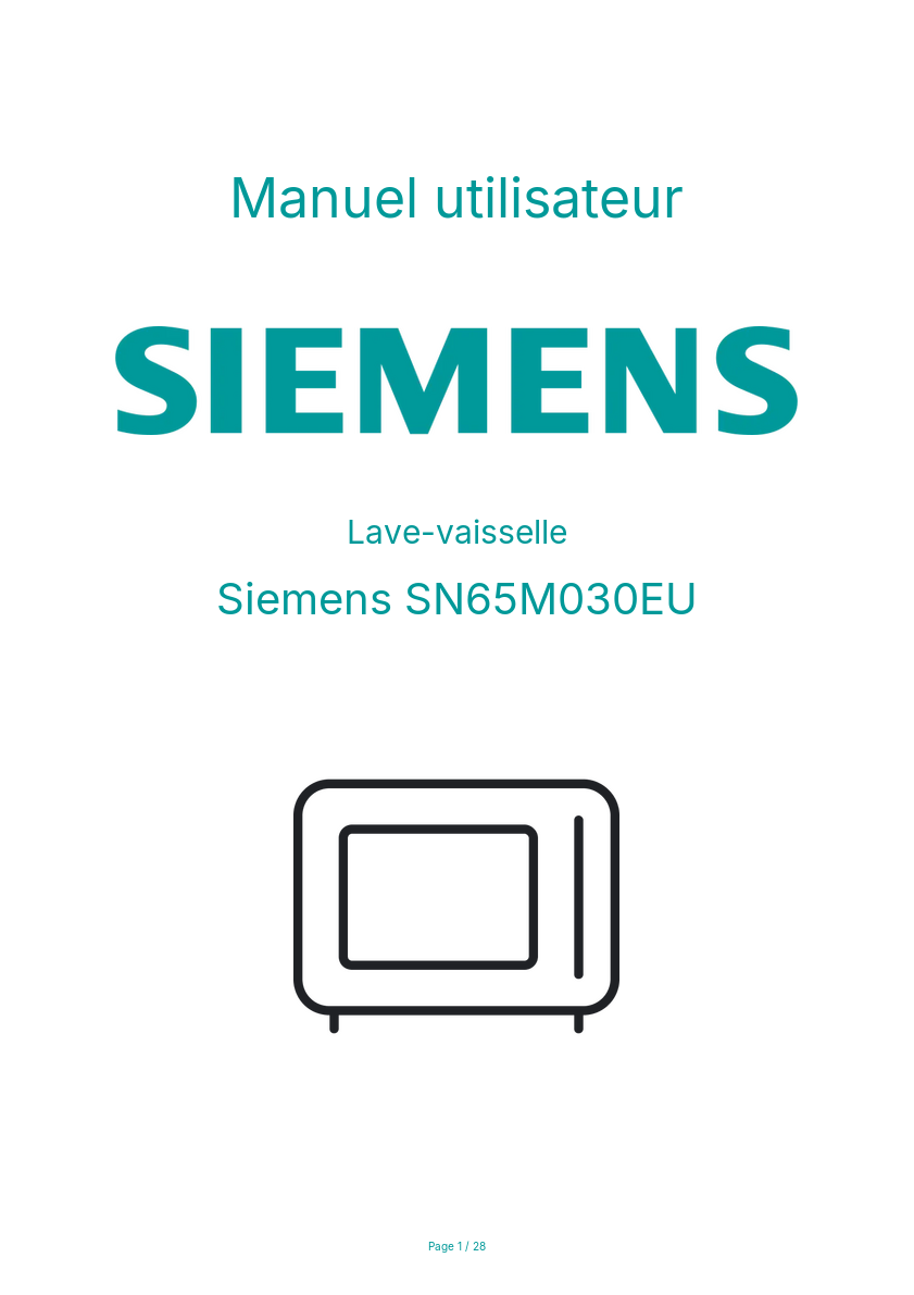Image de la première page du manuel de l'appareil SN65M030EU