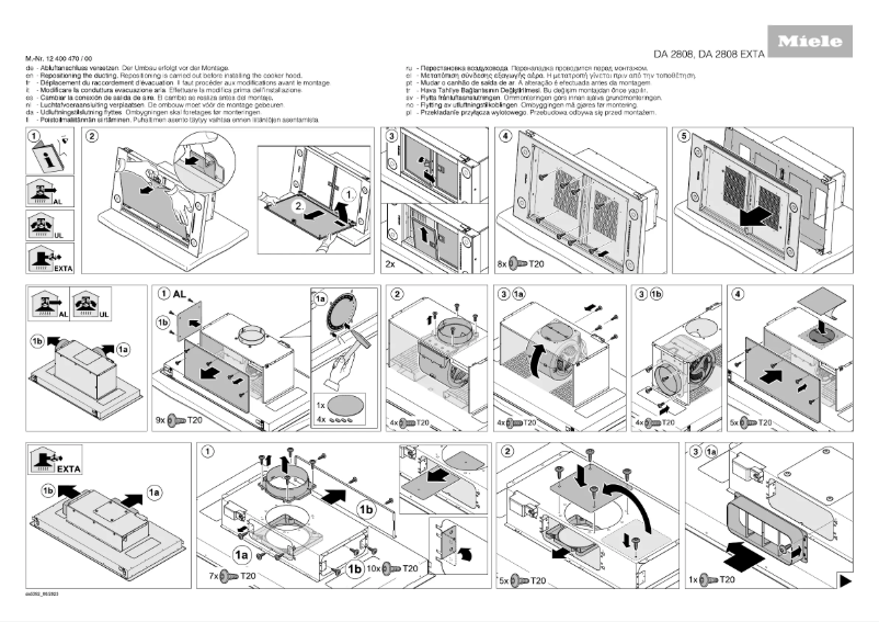 Page 1 de la notice Instructions / montage Miele DA 2808 EXTA