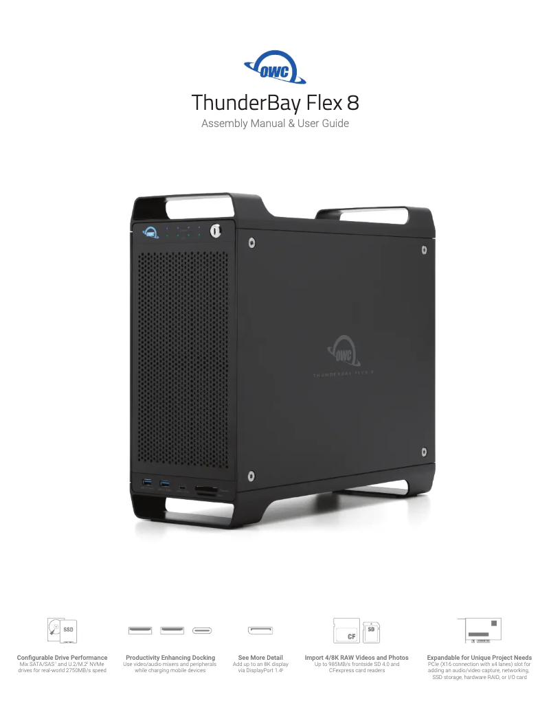 Página 1 del manual Manual de usuario OWC ThunderBay Flex 8