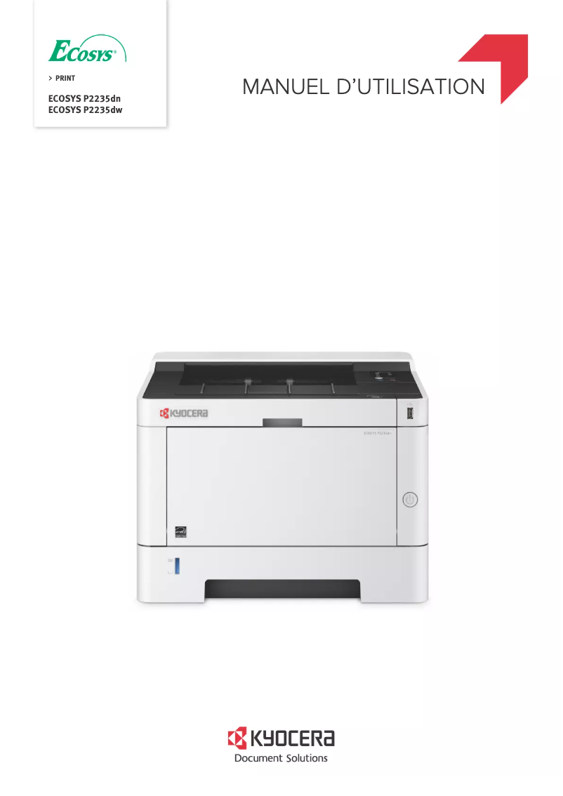 Page 1 de la notice Manuel utilisateur Kyocera ECOSYS P2235dn